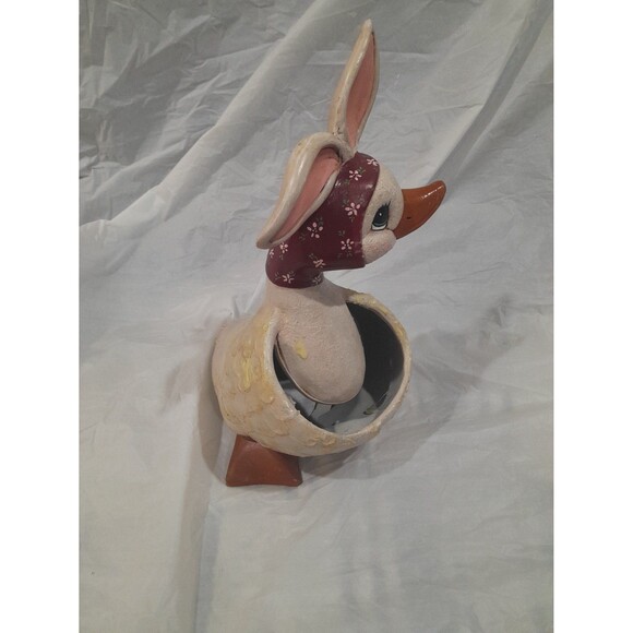 Vintage Ceramic Duck Bunny Planter, - Picture 3 of 4